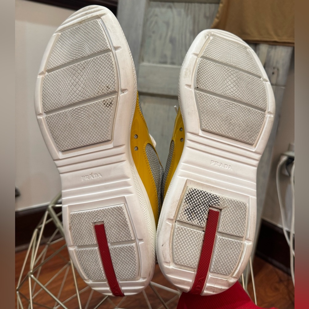 Yellow and Gray Prada Sneaker size 9 - Picture 13 of 16
